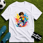 Colourful Cartoon Soccer Boy Graphic T-Shirt - soccer fan t-shirt | GoalRush Studio