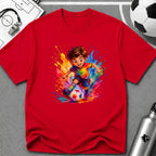 Colourful Cartoon Soccer Boy Graphic T-Shirt - soccer fan t-shirt | GoalRush Studio