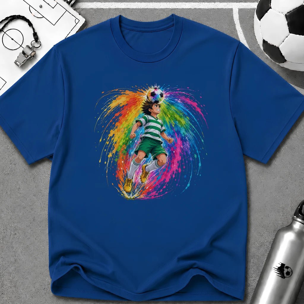 Colourful Cartoon Soccer Boy Header T-Shirt - soccer fan t-shirt | GoalRush Studio