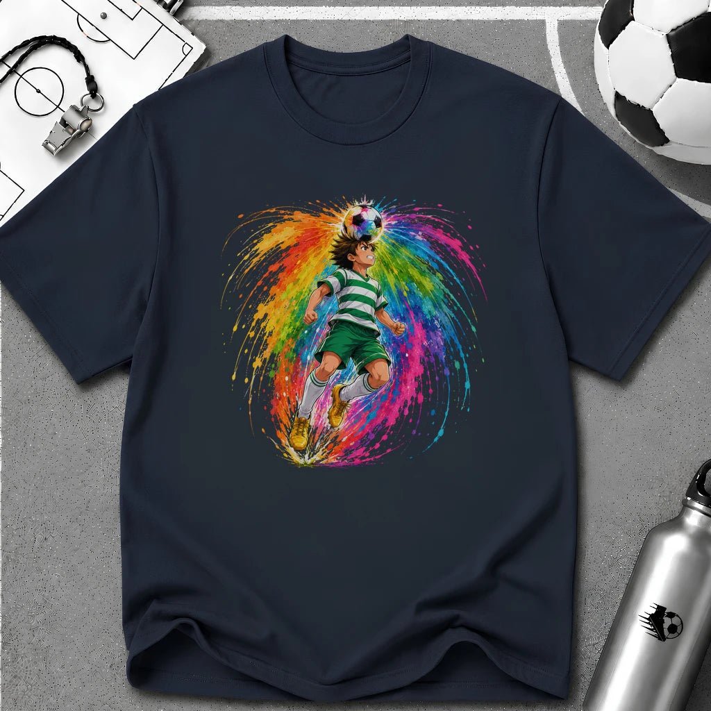 Colourful Cartoon Soccer Boy Header T-Shirt - soccer fan t-shirt | GoalRush Studio
