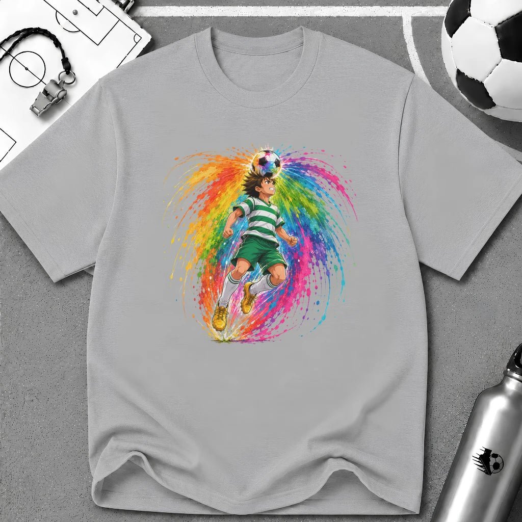 Colourful Cartoon Soccer Boy Header T-Shirt - soccer fan t-shirt | GoalRush Studio
