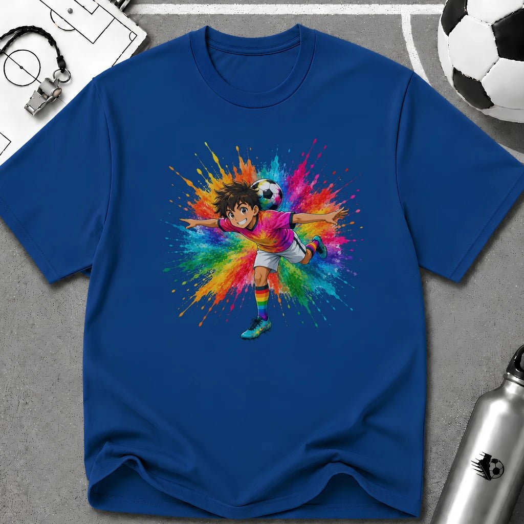 Colourful Cartoon Soccer Boy Juggling T-Shirt - soccer fan t-shirt | GoalRush Studio