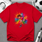 Colourful Cartoon Soccer Boy Juggling T-Shirt - soccer fan t-shirt | GoalRush Studio