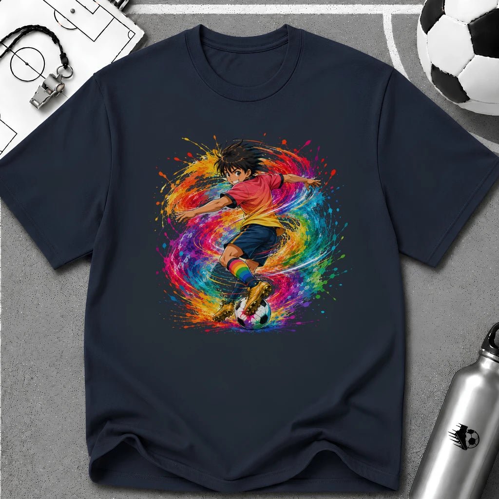 Colourful Cartoon Soccer Boy Skill Move T-Shirt - soccer fan t-shirt | GoalRush Studio