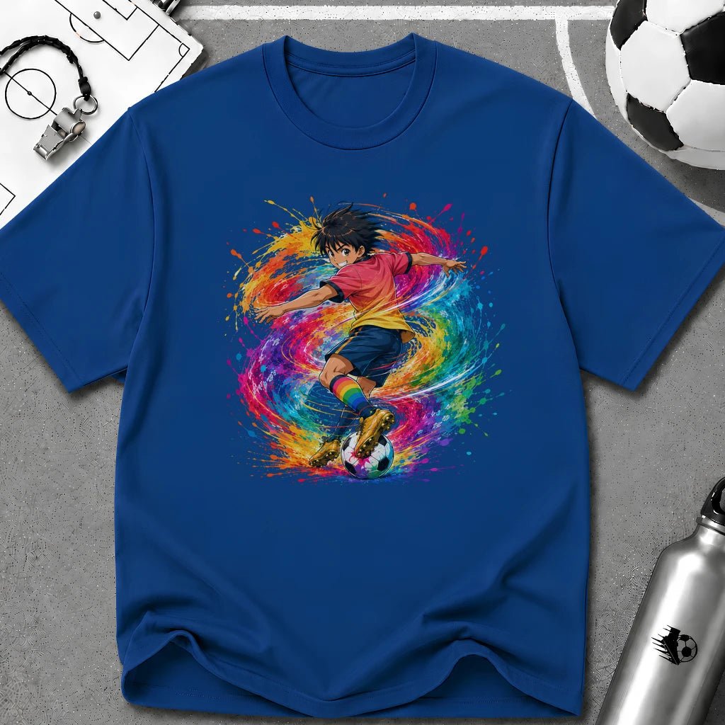 Colourful Cartoon Soccer Boy Skill Move T-Shirt - soccer fan t-shirt | GoalRush Studio