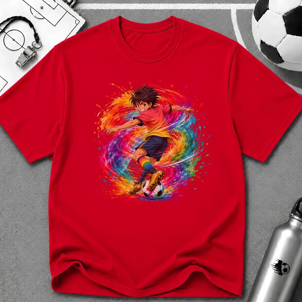 Colourful Cartoon Soccer Boy Skill Move T-Shirt - soccer fan t-shirt | GoalRush Studio