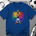 Colourful Cartoon Soccer Boy Trophy Lift T-Shirt - soccer fan t-shirt | GoalRush Studio