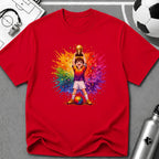 Colourful Cartoon Soccer Boy Trophy Lift T-Shirt - soccer fan t-shirt | GoalRush Studio