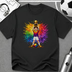 Colourful Cartoon Soccer Boy Trophy Lift T-Shirt - soccer fan t-shirt | GoalRush Studio