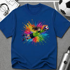 Colourful Cartoon Soccer Girl Goalkeeper Save T-Shirt - soccer fan t-shirt | GoalRush Studio