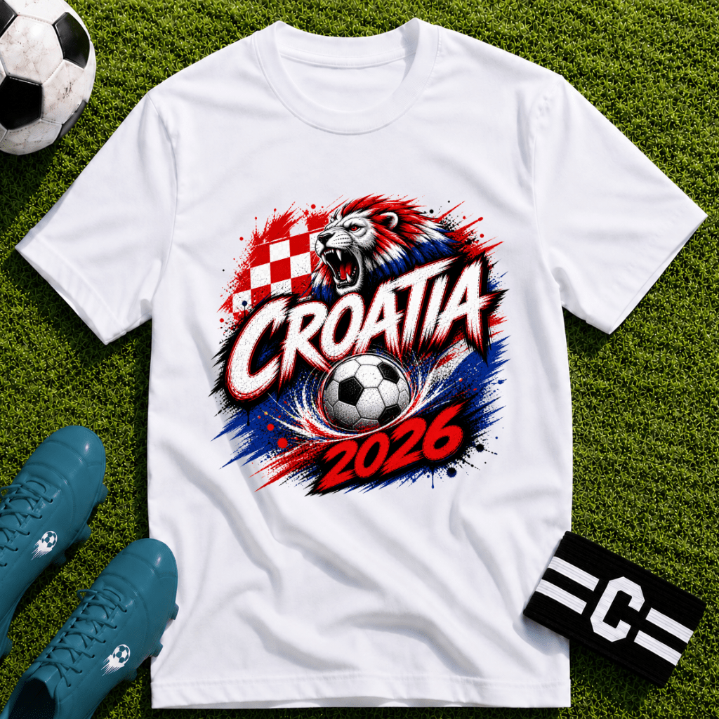 Croatia 2026 World Cup Graphic T-Shirt - soccer fan t-shirt | GoalRush Studio