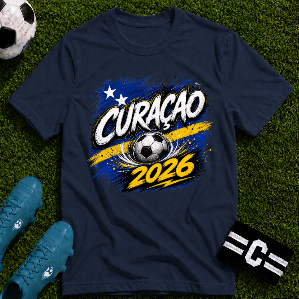 Curaçao 2026 World Cup Graphic T-Shirt - soccer fan t-shirt | GoalRush Studio