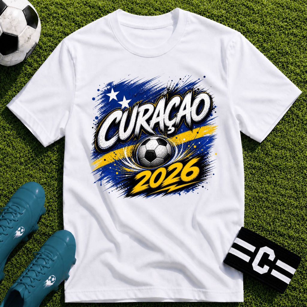 Curaçao 2026 World Cup Graphic T-Shirt - soccer fan t-shirt | GoalRush Studio