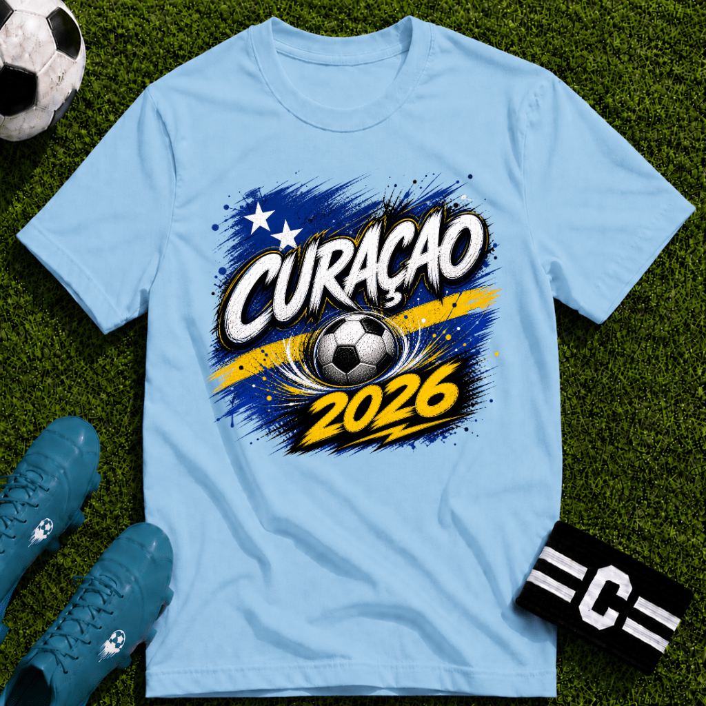 Curaçao 2026 World Cup Graphic T-Shirt - soccer fan t-shirt | GoalRush Studio
