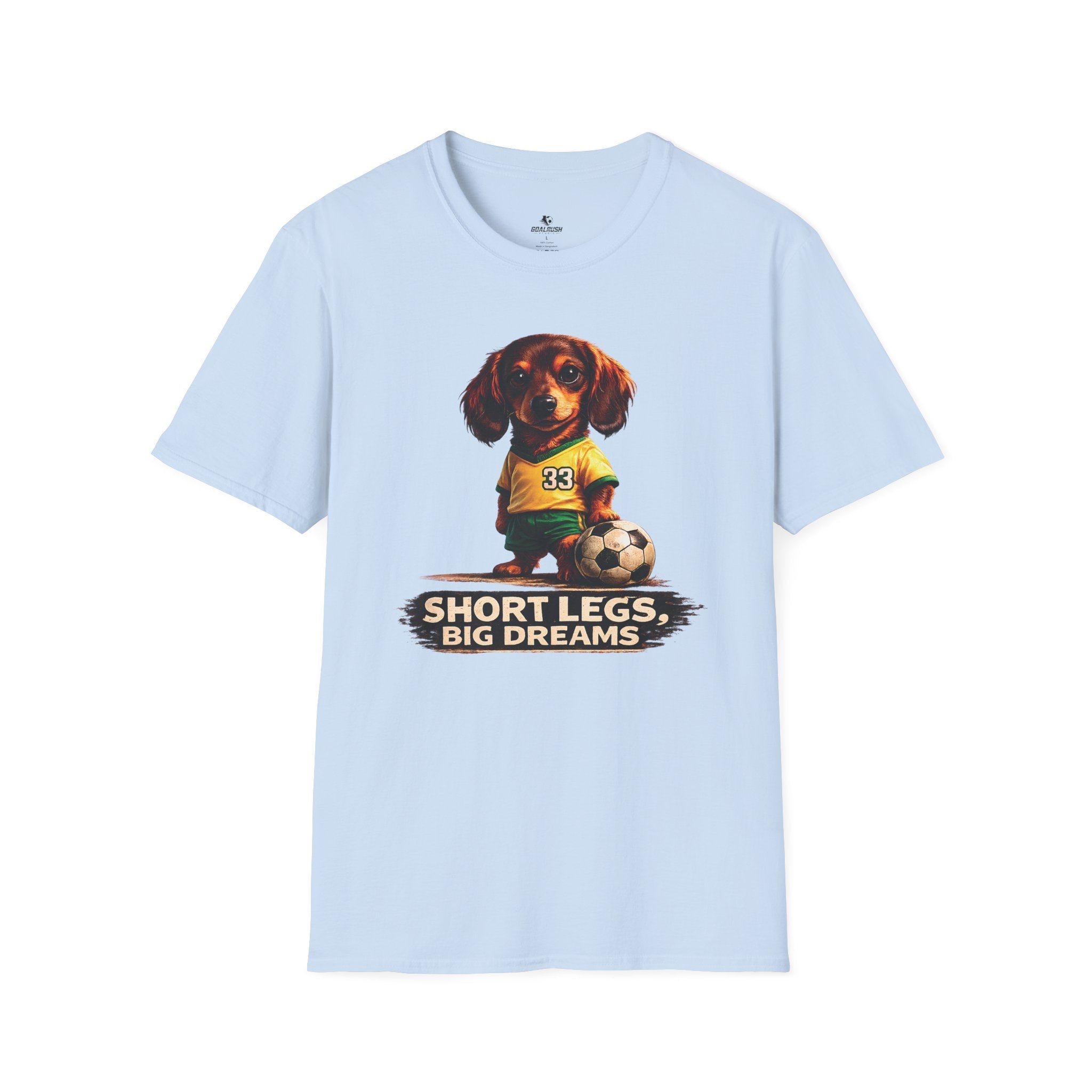 Dachshund - Short Legs Big Dreams Soccer T-Shirt - soccer fan t-shirt | GoalRush Studio