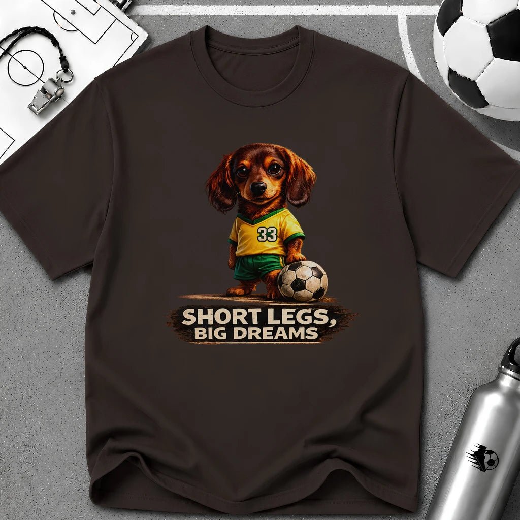 Dachshund - Short Legs Big Dreams Soccer T-Shirt - soccer fan t-shirt | GoalRush Studio