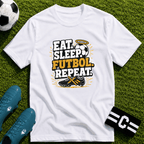 Eat. Sleep. Futbol. Repeat T-Shirt - soccer fan t-shirt | GoalRush Studio
