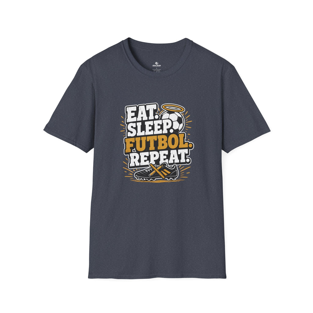 Eat. Sleep. Futbol. Repeat T-Shirt - soccer fan t-shirt | GoalRush Studio