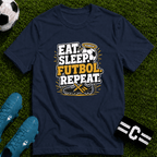 Eat. Sleep. Futbol. Repeat T-Shirt - soccer fan t-shirt | GoalRush Studio