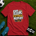 Eat. Sleep. Futbol. Repeat T-Shirt - soccer fan t-shirt | GoalRush Studio