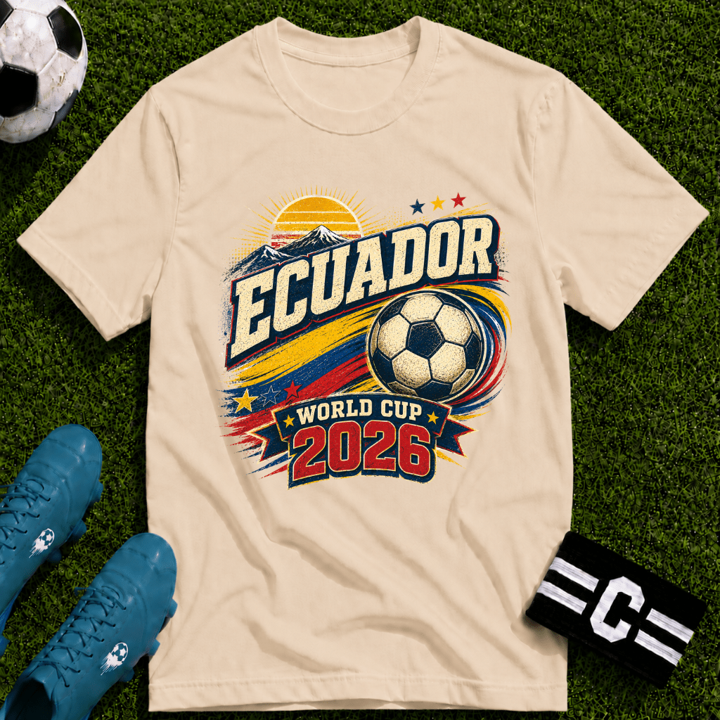 Ecuador World Cup Retro T-Shirt - soccer fan t-shirt | GoalRush Studio