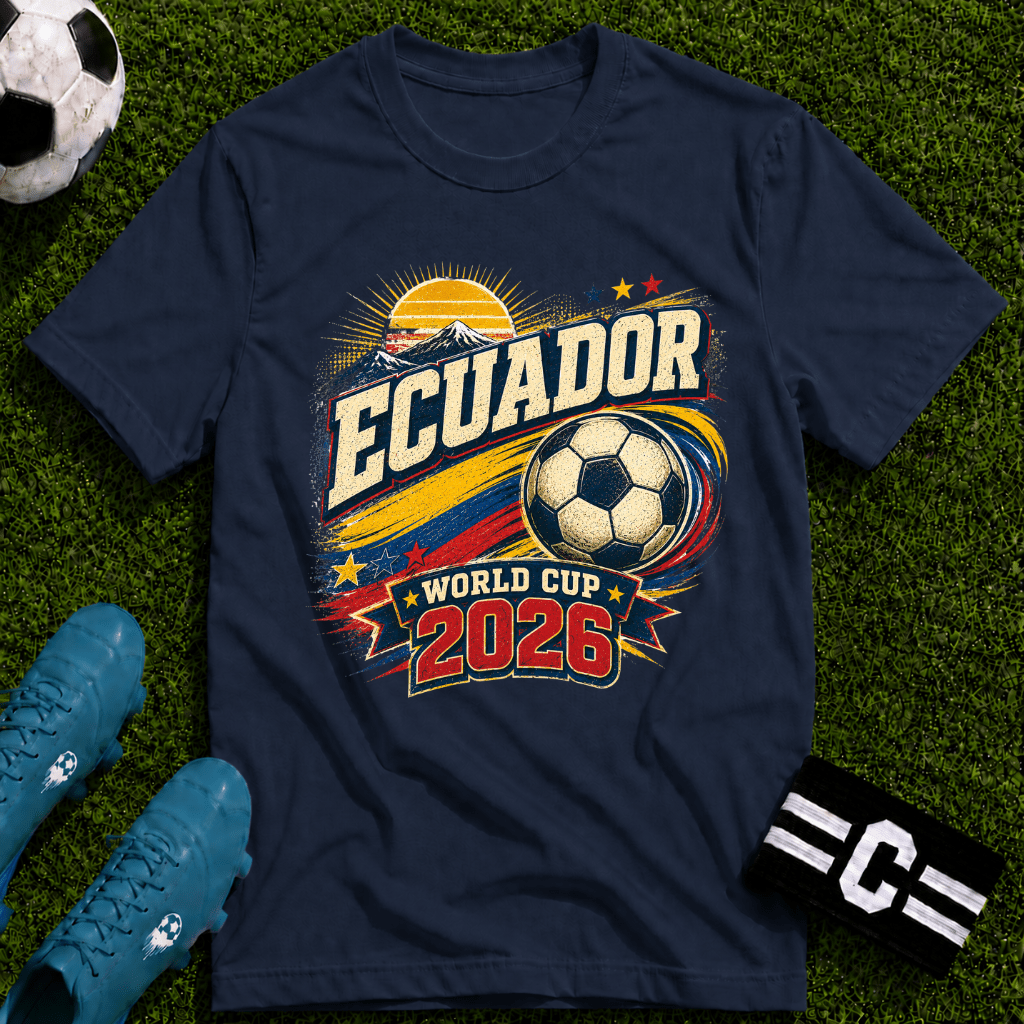 Ecuador World Cup Retro T-Shirt - soccer fan t-shirt | GoalRush Studio