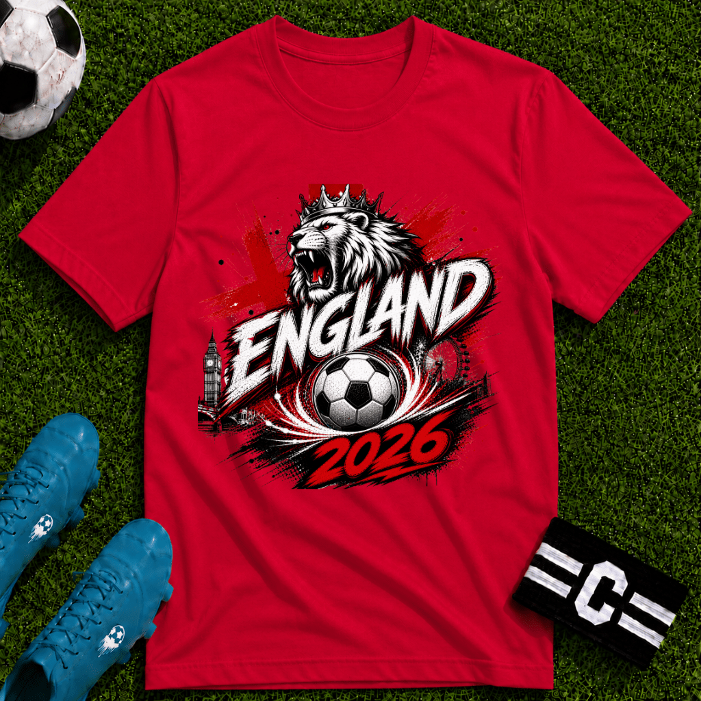 England 2026 World Cup Graphic T-Shirt - soccer fan t-shirt | GoalRush Studio