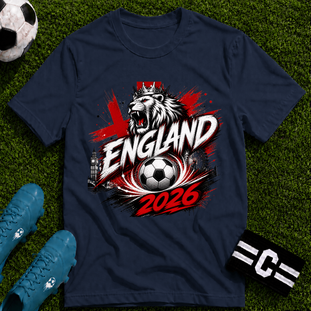 England 2026 World Cup Graphic T-Shirt - soccer fan t-shirt | GoalRush Studio