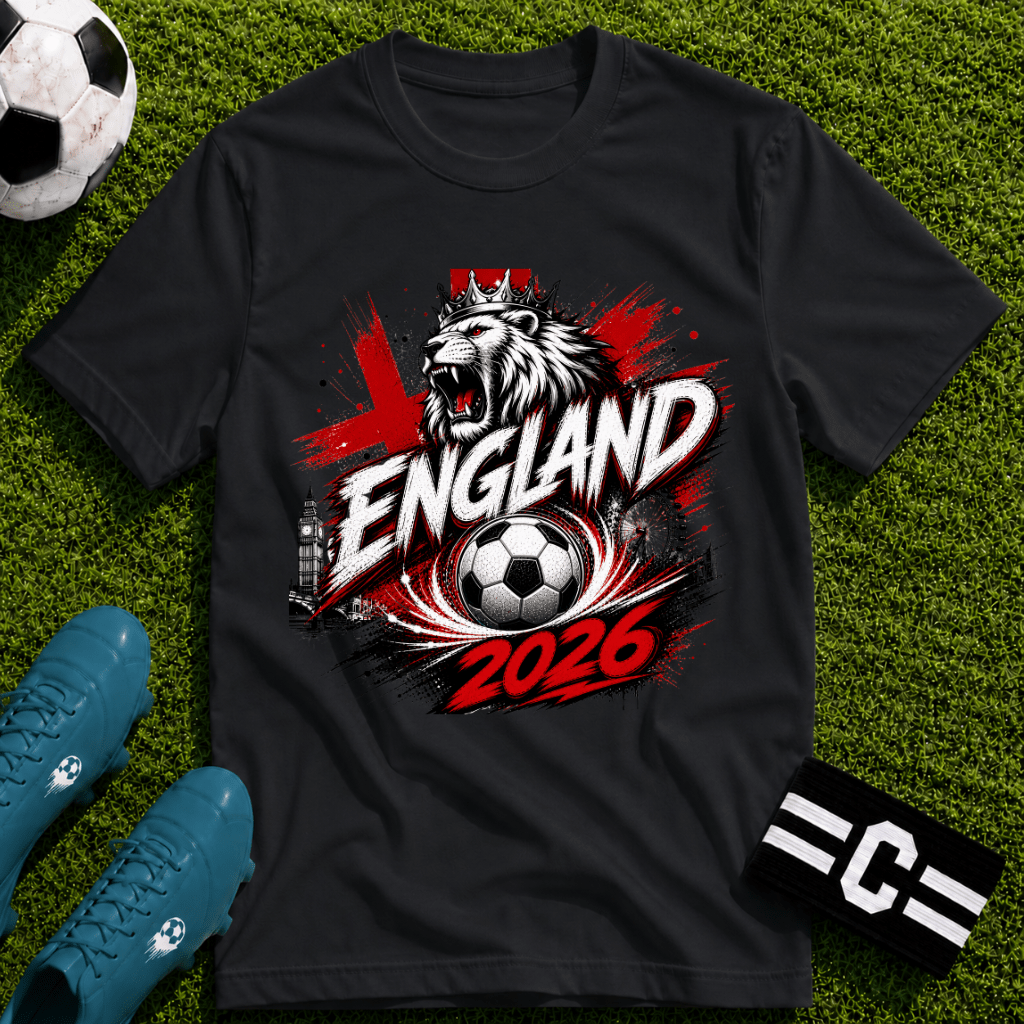 England 2026 World Cup Graphic T-Shirt - soccer fan t-shirt | GoalRush Studio