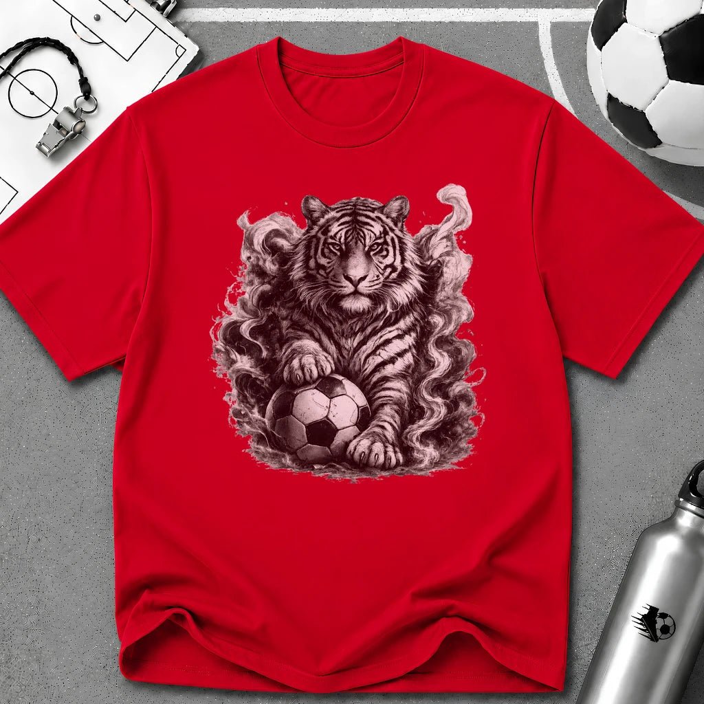 Fierce Tiger Soccer T-Shirt - soccer fan t-shirt | GoalRush Studio