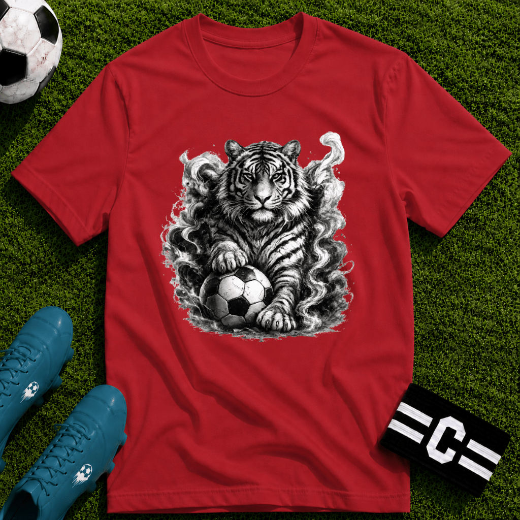 Fierce Tiger Soccer T-Shirt - soccer fan t-shirt | GoalRush Studio