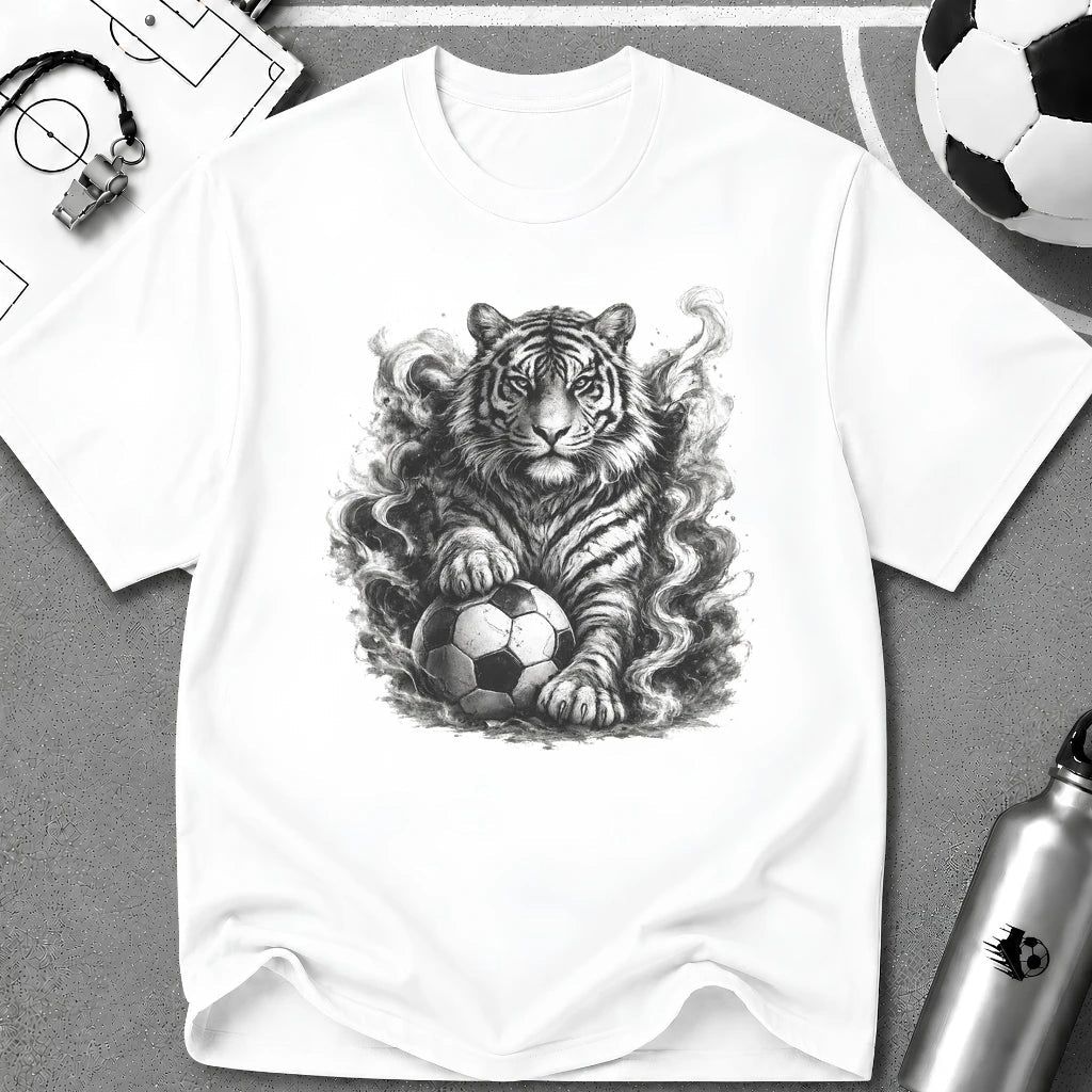 Fierce Tiger Soccer T-Shirt - soccer fan t-shirt | GoalRush Studio
