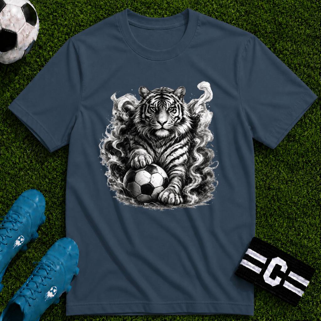 Fierce Tiger Soccer T-Shirt - soccer fan t-shirt | GoalRush Studio
