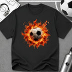 Fire & Embers 3D Soccer Ball T-Shirt - soccer fan t-shirt | GoalRush Studio