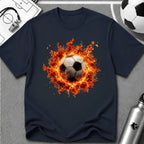 Fire & Embers 3D Soccer Ball T-Shirt - soccer fan t-shirt | GoalRush Studio