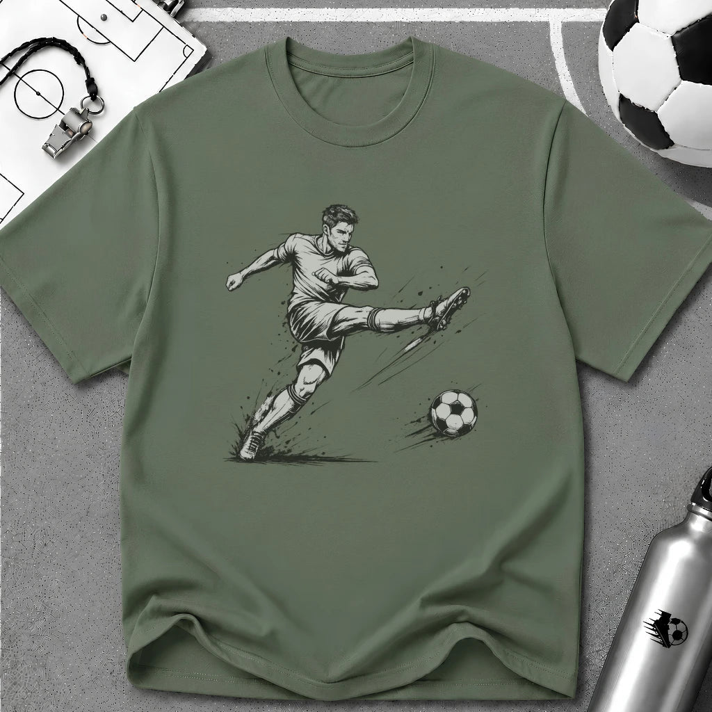 Football Striker Sketch T-Shirt - soccer fan t-shirt | GoalRush Studio