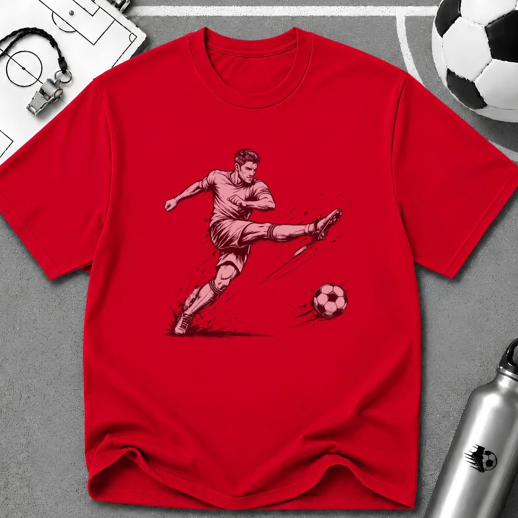 Football Striker Sketch T-Shirt - soccer fan t-shirt | GoalRush Studio