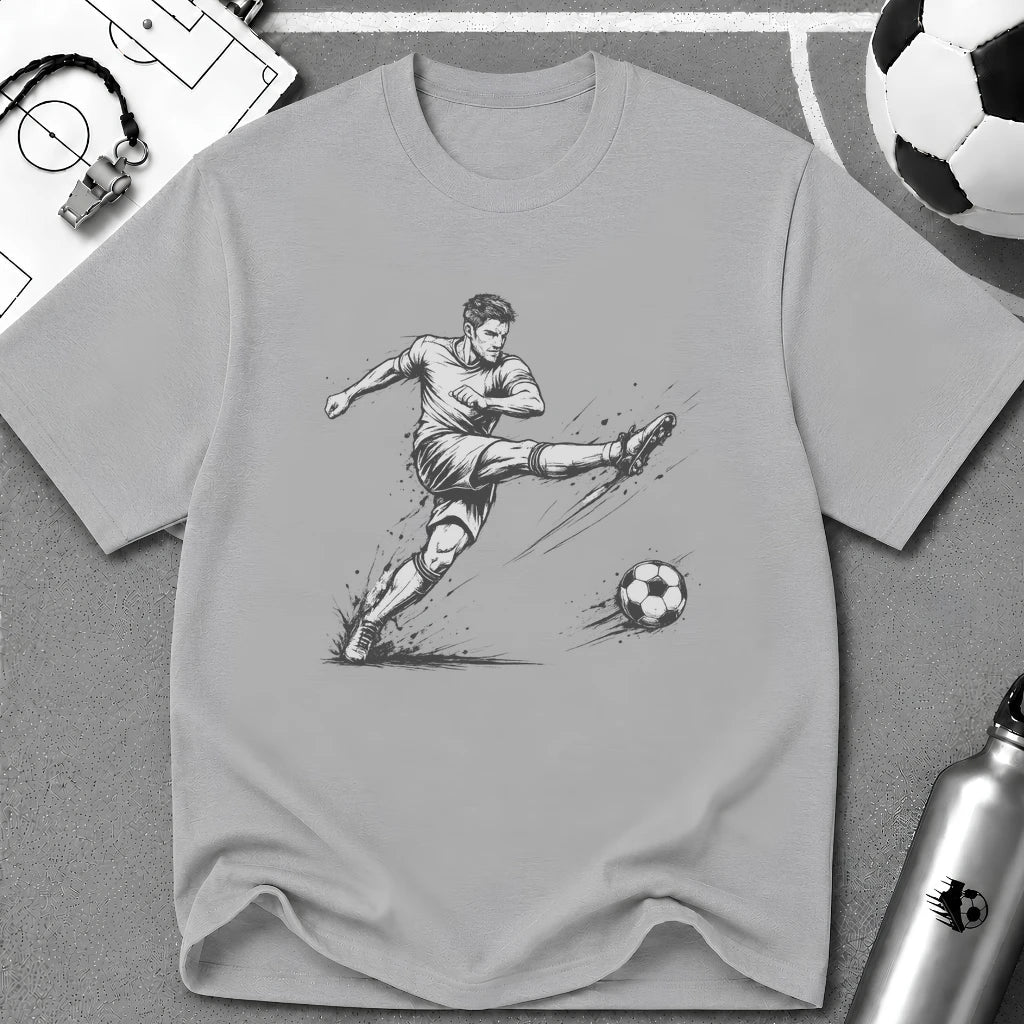 Football Striker Sketch T-Shirt - soccer fan t-shirt | GoalRush Studio
