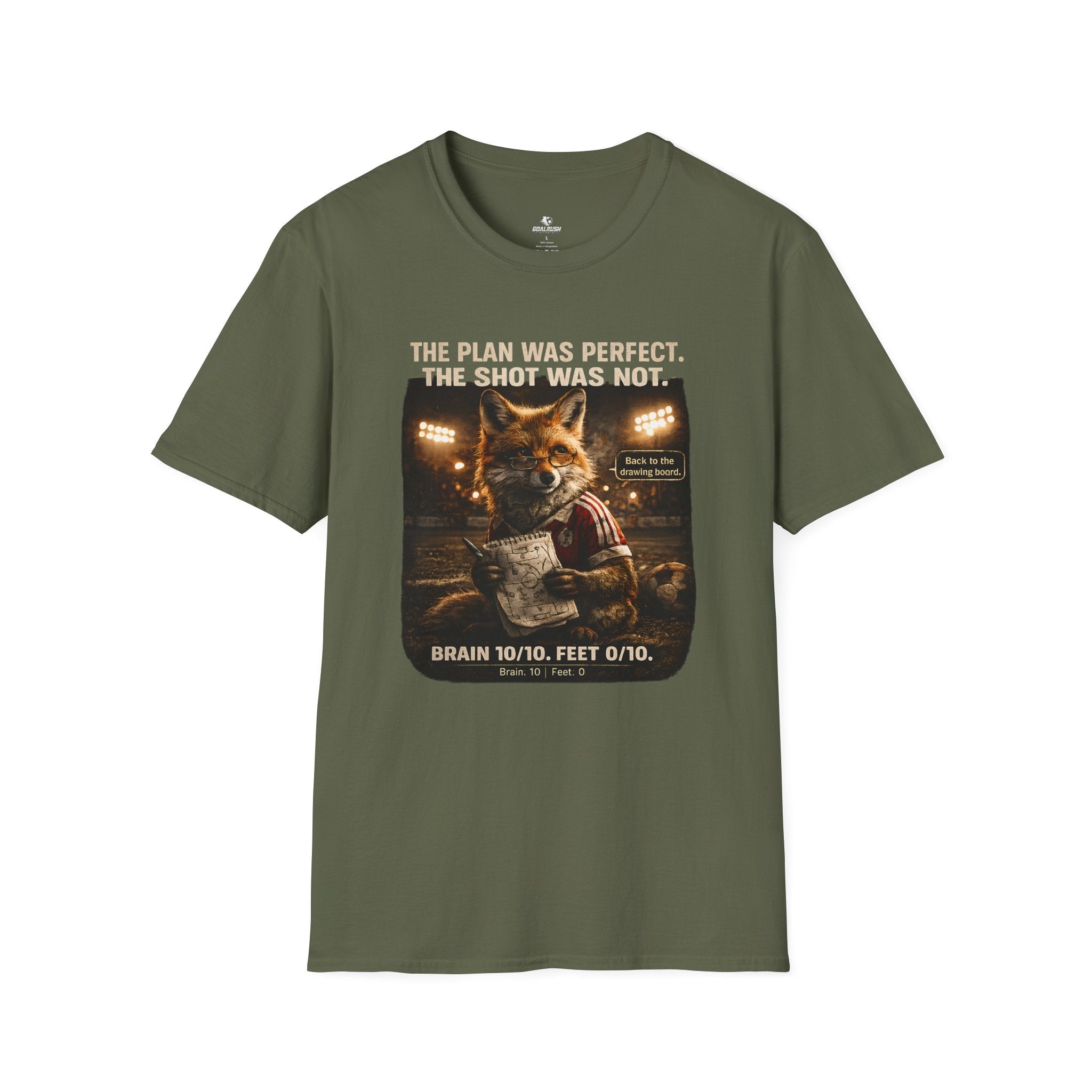 Fox Sports T-Shirt "The Plan Was Perfect, The Shot Was Not" - soccer fan t-shirt | GoalRush Studio