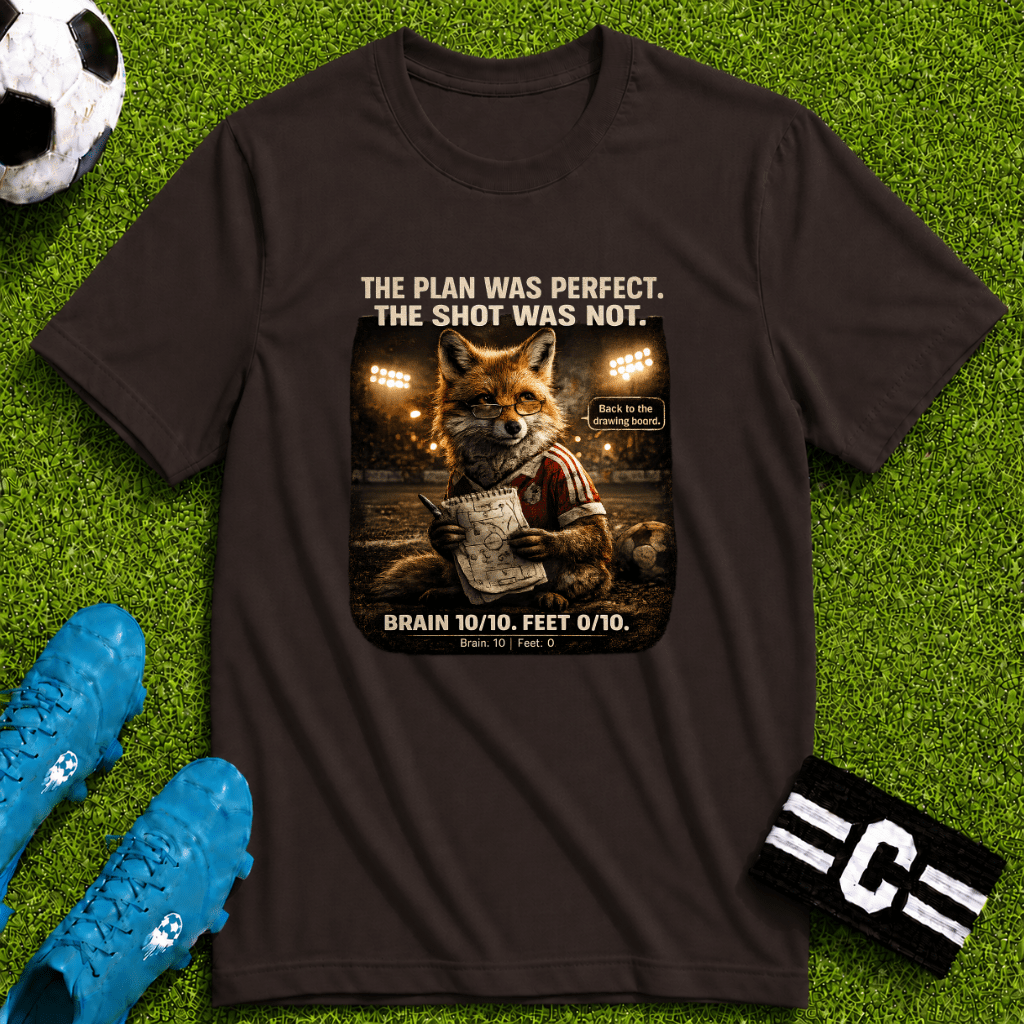 Fox Sports T-Shirt "The Plan Was Perfect, The Shot Was Not" - soccer fan t-shirt | GoalRush Studio
