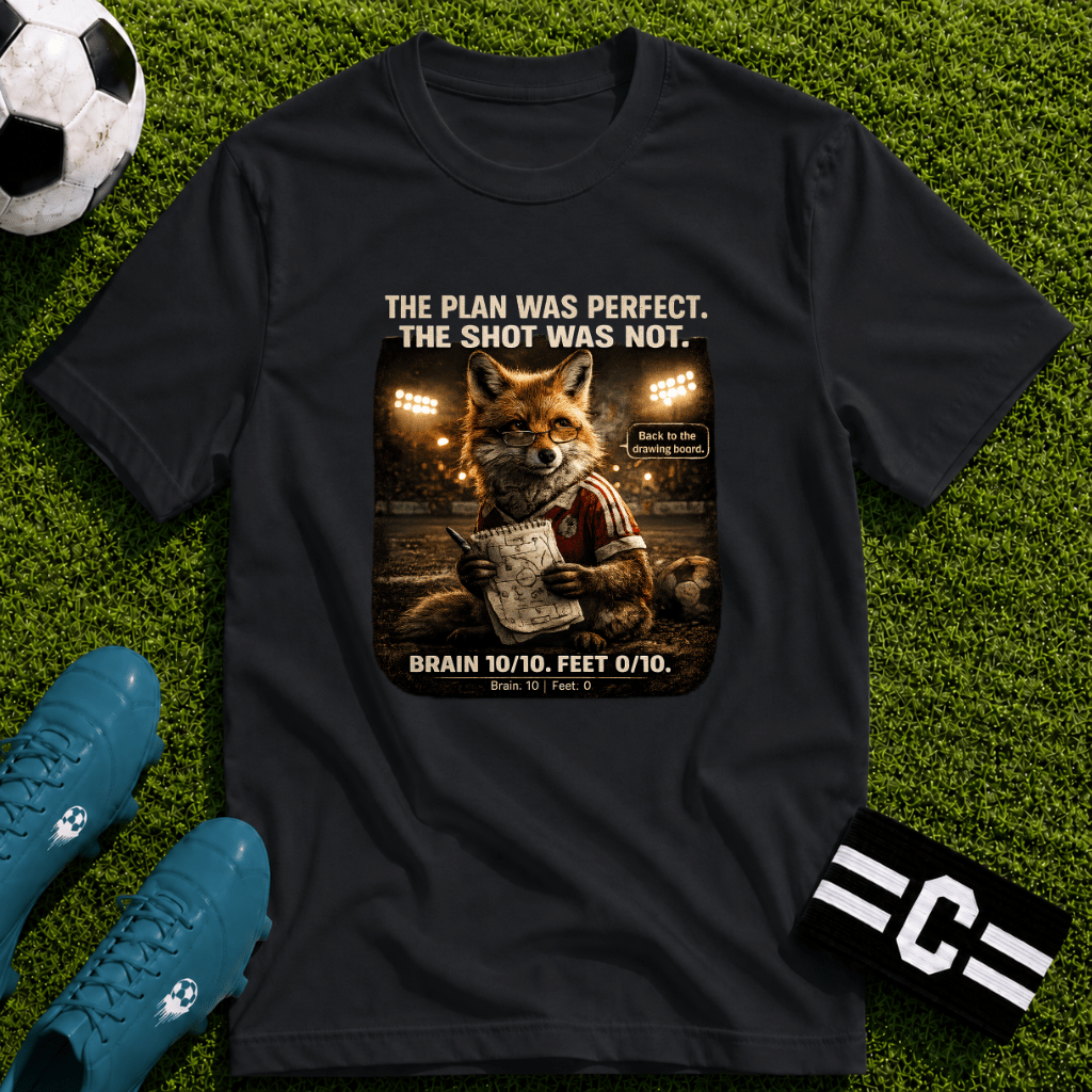 Fox Sports T-Shirt "The Plan Was Perfect, The Shot Was Not" - soccer fan t-shirt | GoalRush Studio