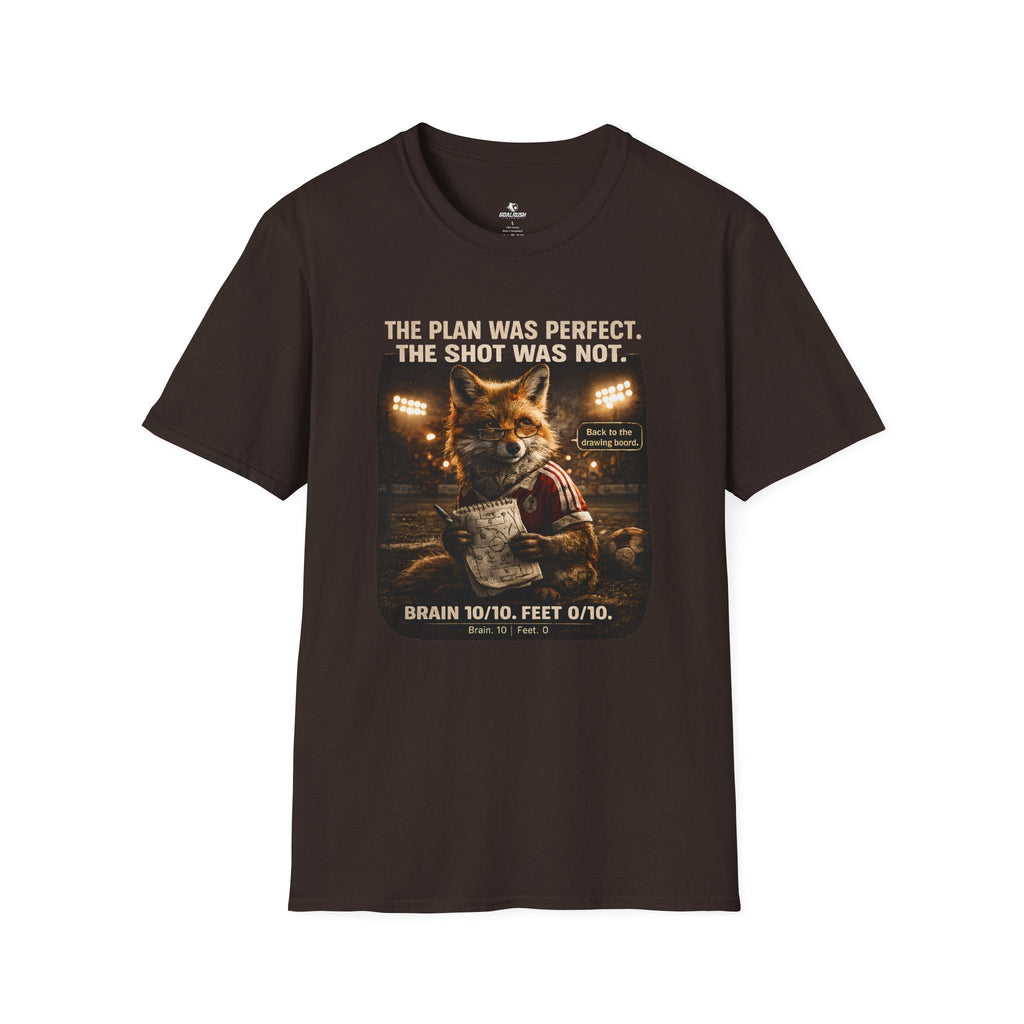 Fox Sports T-Shirt "The Plan Was Perfect, The Shot Was Not" - soccer fan t-shirt | GoalRush Studio