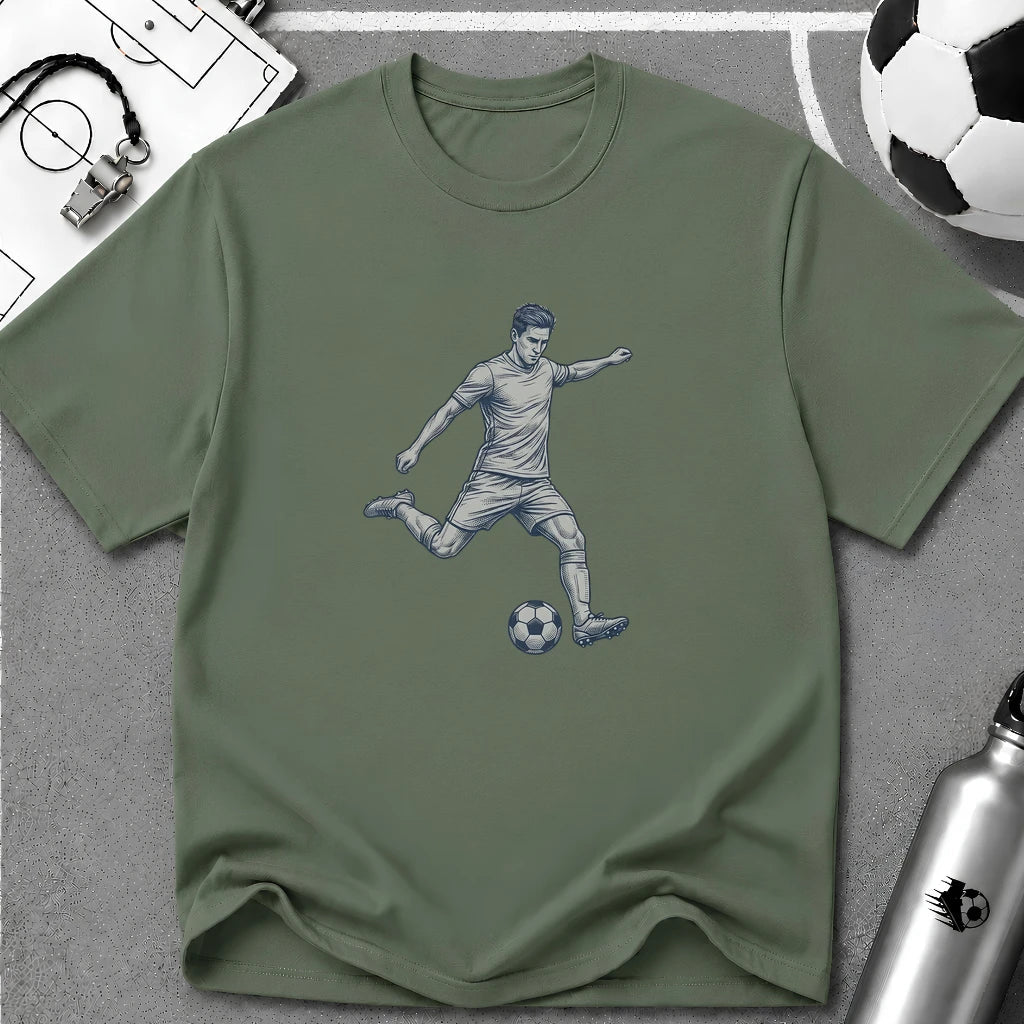 Free Kick Detailed Ink Sketch T-Shirt - soccer fan t-shirt | GoalRush Studio