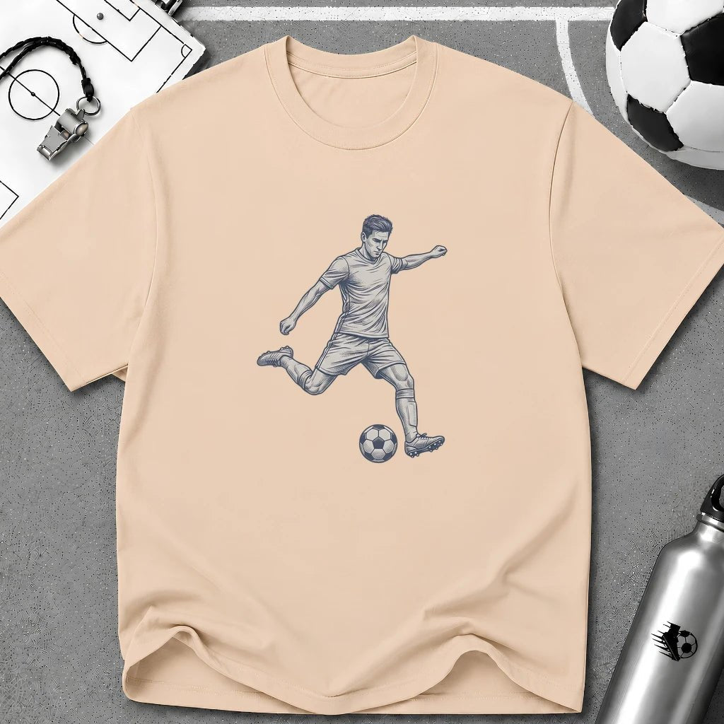 Free Kick Detailed Ink Sketch T-Shirt - soccer fan t-shirt | GoalRush Studio