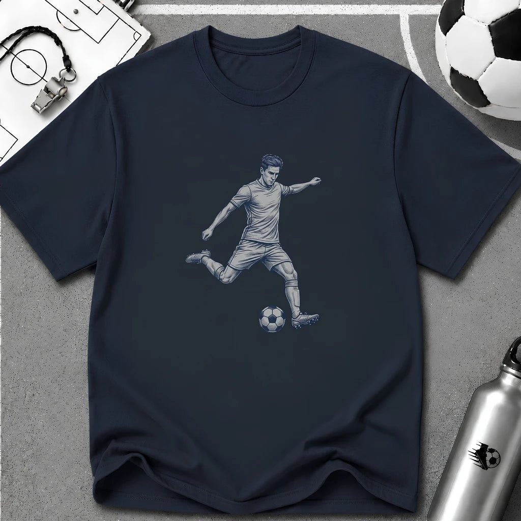 Free Kick Detailed Ink Sketch T-Shirt - soccer fan t-shirt | GoalRush Studio