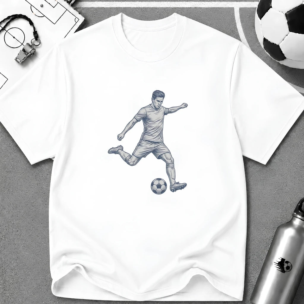 Free Kick Detailed Ink Sketch T-Shirt - soccer fan t-shirt | GoalRush Studio