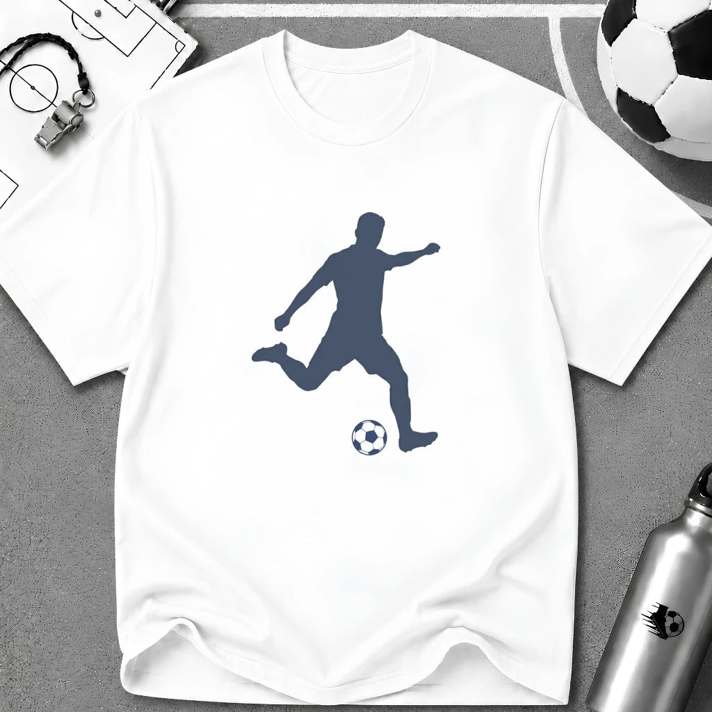 Free Kick Flat Vector Silhoulette T-Shirt - soccer fan t-shirt | GoalRush Studio