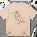 Free Kick Strike. Dead Ball Multi-Line Colour Art T-Shirt - soccer fan t-shirt | GoalRush Studio
