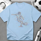 Free Kick Strike. Dead Ball Multi-Line Colour Art T-Shirt - soccer fan t-shirt | GoalRush Studio