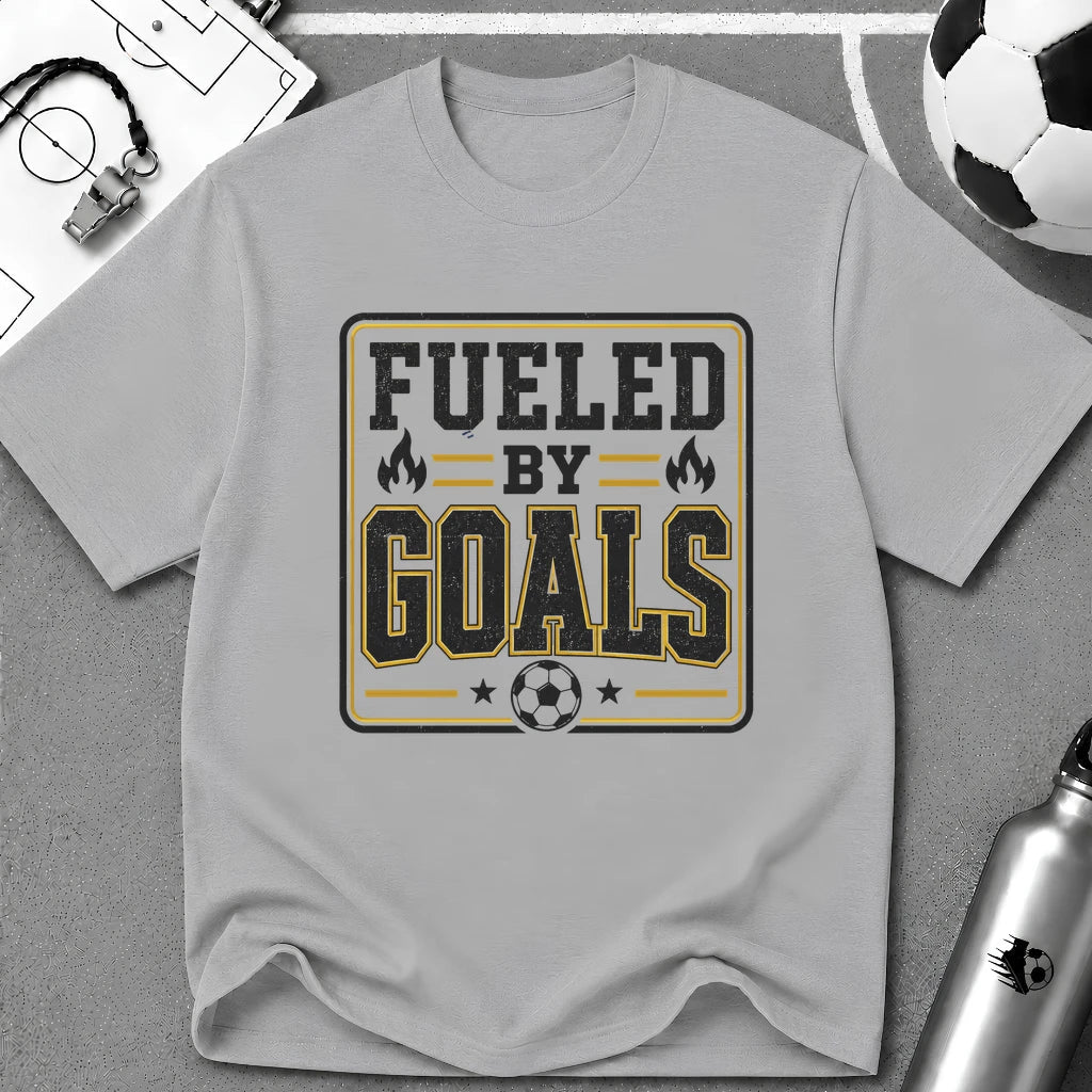 Fueled By Goals T-Shirt - soccer fan t-shirt | GoalRush Studio